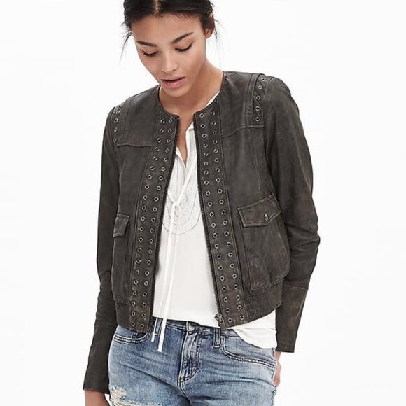 Banana Republic | Heritage Tumbled Leather Jacket | Small - Picture 1 of 8